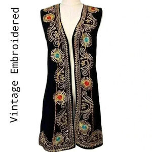 Unique Embroidered Vintage Felt Vest